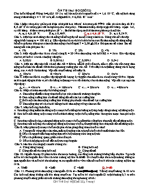 Đề ôn thi Đại học môn Vật lý Lớp 12 - Đề số 22